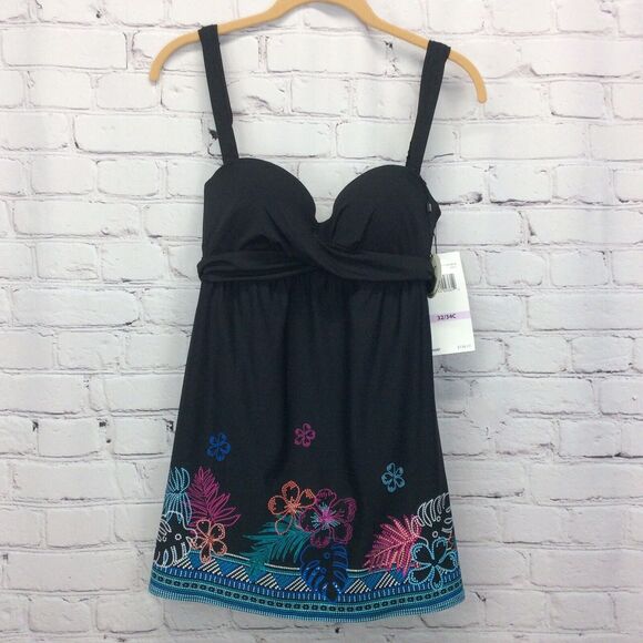 Coco Reef One Piece Swimsuit Women's Size 8/10 Bust 32/34C Underwire 5 Way Dress - Picture 10 of 13